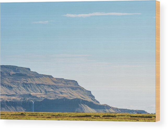 Seljalandsfoss Wood Print featuring the photograph Seljalandsfoss Waterfall and Eyjafjoll Mountain Range in Iceland by Alexios Ntounas