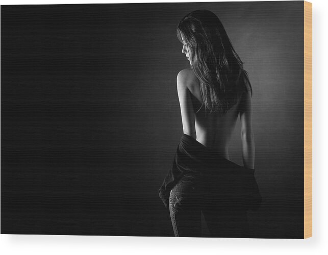 Woman Wood Print featuring the photograph Sensual Nude Woman 13 by Johan Swanepoel