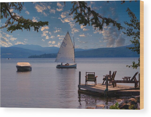 Lake Wood Print featuring the photograph Serene Sailing by Russel Considine