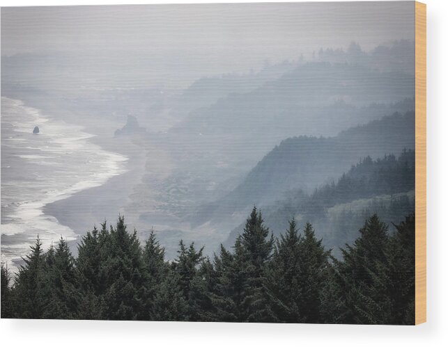 Oregon Coast Wood Print featuring the photograph Shades of Obscurity by Belinda Greb