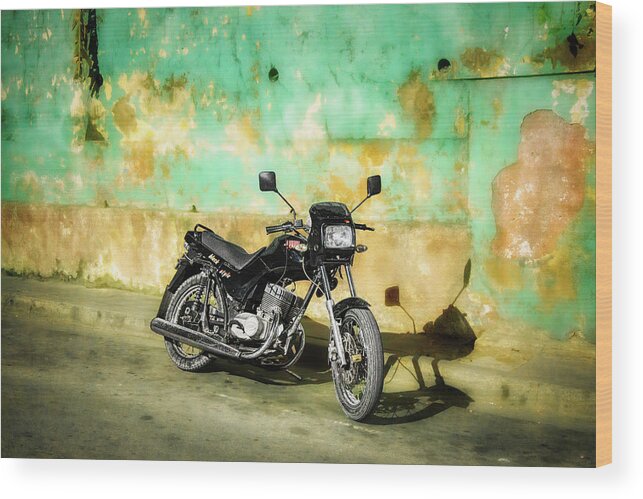 Motocross Wood Print featuring the photograph Shadow Of A Motorbike by Micah Offman
