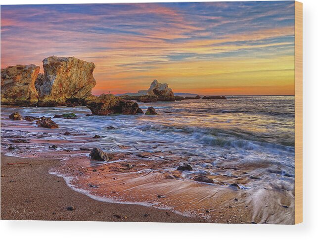 Sunset Wood Print featuring the photograph Shell Beach Sunset by Beth Sargent