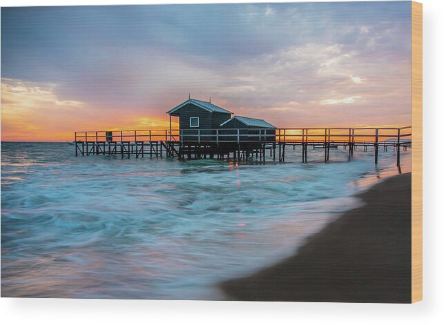 Shelley Beach Wood Print featuring the photograph Shelley Beach Boat Jetty by Vicki Walsh