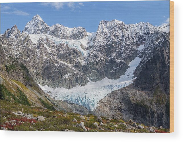 Mount Shuksan Wood Print featuring the photograph Shuksan Glacier by Michael Rauwolf