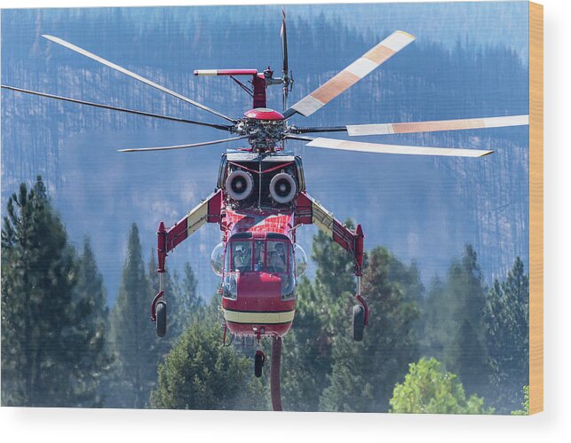 Helicopter Wood Print featuring the photograph Sikorski S-64 by Randy Robbins