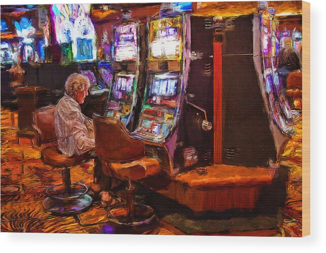 Silverton Casino Wood Print featuring the mixed media Silverton Casino Gambling by Tatiana Travelways