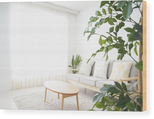 Tranquility Wood Print featuring the photograph Simple room with nobody by Maroke
