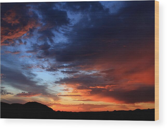 Sky Fire Wood Print featuring the photograph SkyFire 5 by Gene Taylor