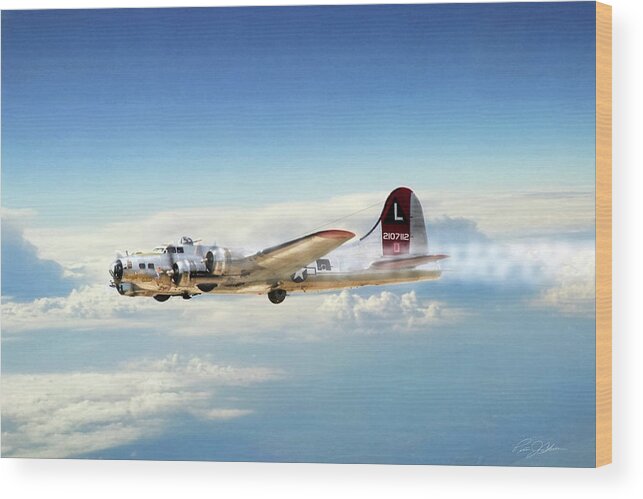 Aviation Wood Print featuring the digital art Sleepy Time Gal by Peter Chilelli