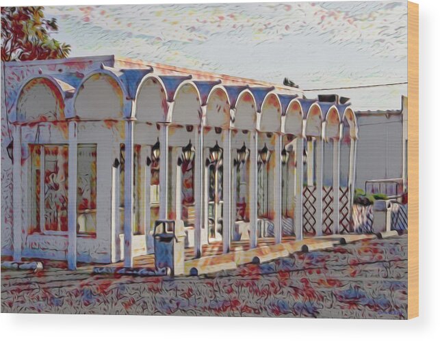 Architecture Wood Print featuring the photograph Small Town Pizza Shop by Roberta Byram