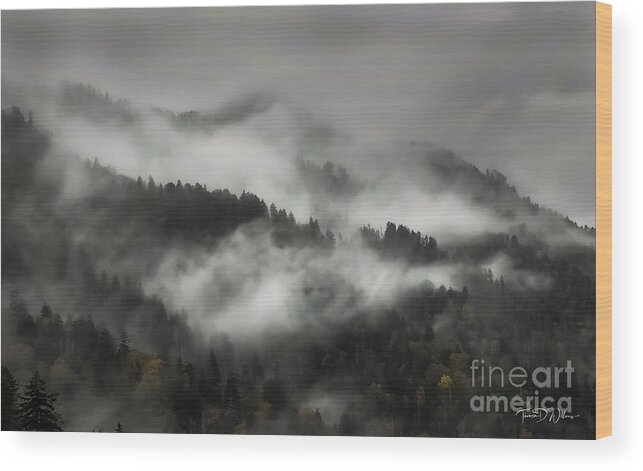 Landscape Wood Print featuring the photograph Smoke on the Mountain by Theresa D Williams