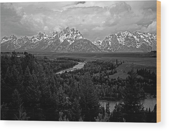 Snake River Wood Print featuring the photograph Snake River below Grand Tetons by Rick Wilking