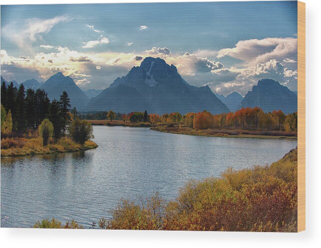 Wy Wood Print featuring the photograph Snake River overlook, Grand Teton NP by Doug Wittrock