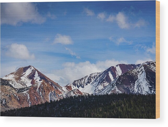 California Wood Print featuring the photograph Snow Capped Mountains - Mammoth, CA by Sandra Foyt