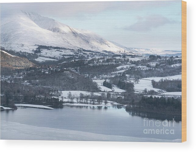 Photographer Wood Print featuring the photograph Snow covered mountains, the Lake District by Perry Rodriguez