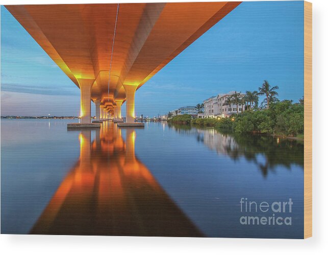 Bridge Wood Print featuring the photograph Soft Bridge Reflection by Tom Claud