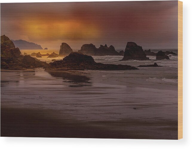 Solitude On Indian Beach Wood Print featuring the photograph Solitude on Indian Beach by David Patterson