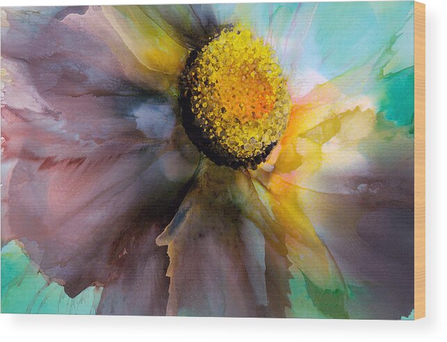 Flower Wood Print featuring the painting Soulshine by Kimberly Deene Langlois