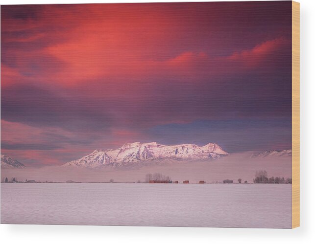 South Wood Print featuring the photograph South Fields Winter Dawn by Wasatch Light