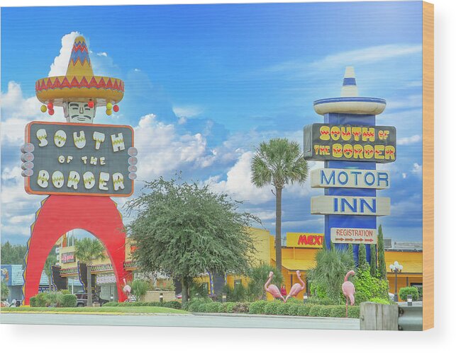 South Of The Border Wood Print featuring the photograph South of the Border Roadside Attraction by Mark Andrew Thomas