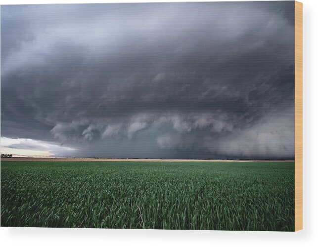 Mesocyclone Wood Print featuring the photograph Spaceship Storm by Wesley Aston