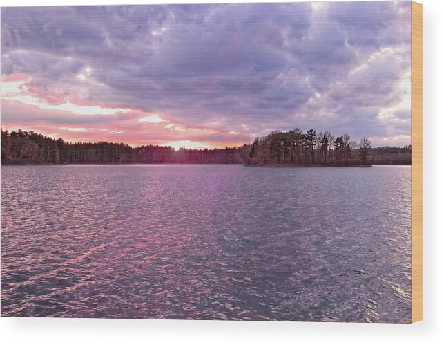 Landscapes Wood Print featuring the photograph Spot Pond Sunset by Matthew Adelman