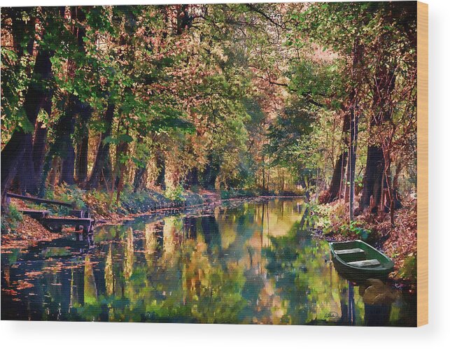 Spreewald Wood Print featuring the painting Spree Forest Lubbenau Germany - DWP1529316 by Dean Wittle