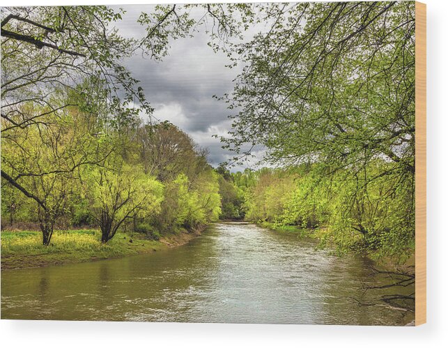 Carolina Wood Print featuring the photograph Springtime on the River by Debra and Dave Vanderlaan