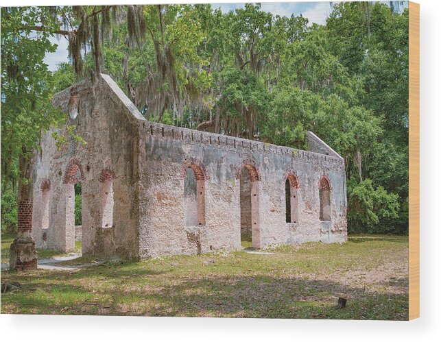 St Helena Island Wood Print featuring the photograph St. Helena Island Chapel of Ease 10 by Cindy Robinson