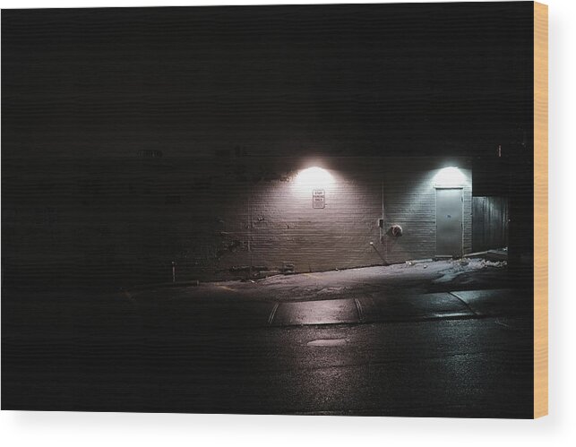 Night Wood Print featuring the photograph Staff Parking by Kreddible Trout