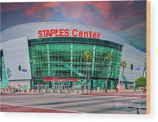 Arena Wood Print featuring the photograph Staples Center Los Angeles by David Zanzinger