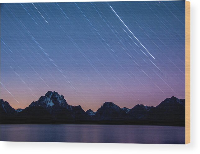 Grand Teton National Park Wood Print featuring the photograph Stars in the Tetons by Melissa Southern
