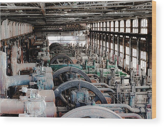 Industrial Wood Print featuring the photograph Steel Plant by Dmdcreative Photography