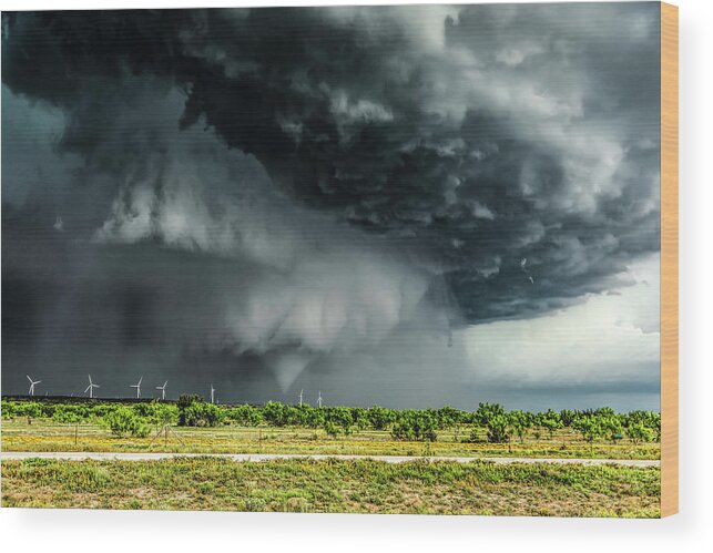 Tornado Wood Print featuring the photograph Sterling City, TX Tornado by James Menzies