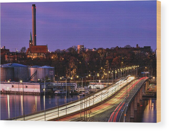 Europe Wood Print featuring the photograph Stockholm night by Alexander Farnsworth