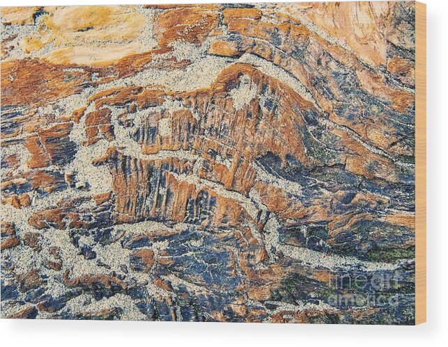 Abstracts Wood Print featuring the photograph Stone to Sand by Marilyn Cornwell