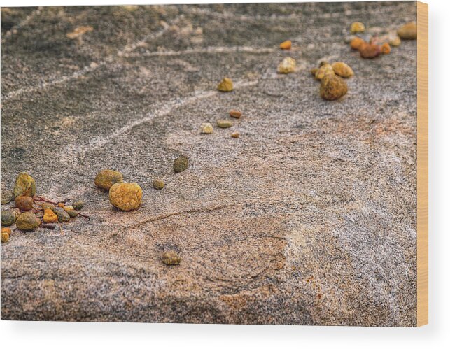 New Hampshire Wood Print featuring the photograph Stones On A Boulder by Jeff Sinon