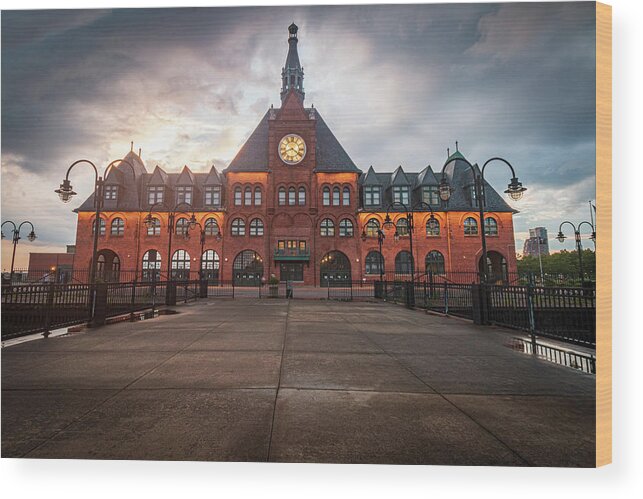 Central New Jersey Railroad Terminal Wood Print featuring the photograph Storms Over Central New Jersey Railroad Terminal by Kristia Adams