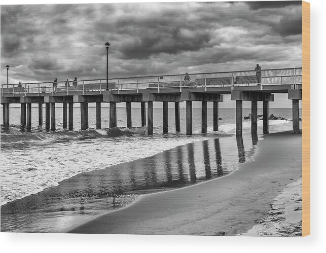 Coney Island Wood Print featuring the photograph Stormy Reflections by Cate Franklyn