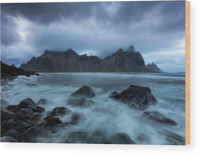 Vestrahorn Wood Print featuring the photograph Stormy Vestrahorn by Naoki Aiba