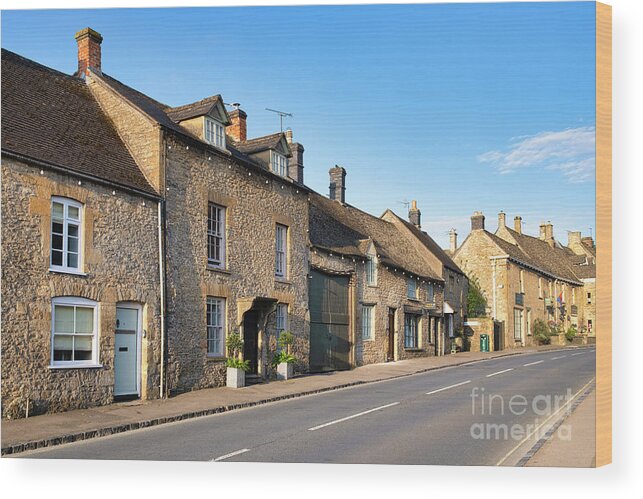 Cotswold Stone Wood Print featuring the photograph Stow on the Wold Sheep Street at Daybreak by Tim Gainey