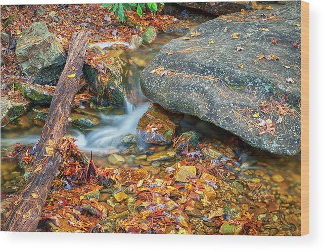 Blue Ridge Parkway Wood Print featuring the photograph Stream In Fall by Meta Gatschenberger