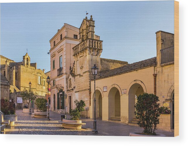 Matera Wood Print featuring the photograph Street Of Matera by Elvira Peretsman