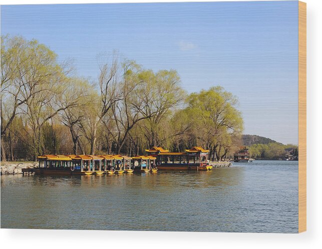 Passenger Ship Wood Print featuring the photograph Summer Palace in Beijing by Bingdian