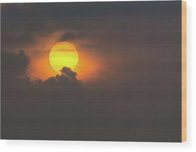 Clouds Wood Print featuring the photograph Sun popping into clouds by Andrew Lalchan
