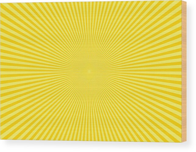 Art Wood Print featuring the drawing Sunbeams: Yellow rays background by Dimitris66