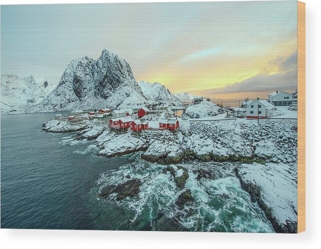 Lofoten Wood Print featuring the photograph Sunrise at Hamnoy, Lofoten 6 by Dubi Roman