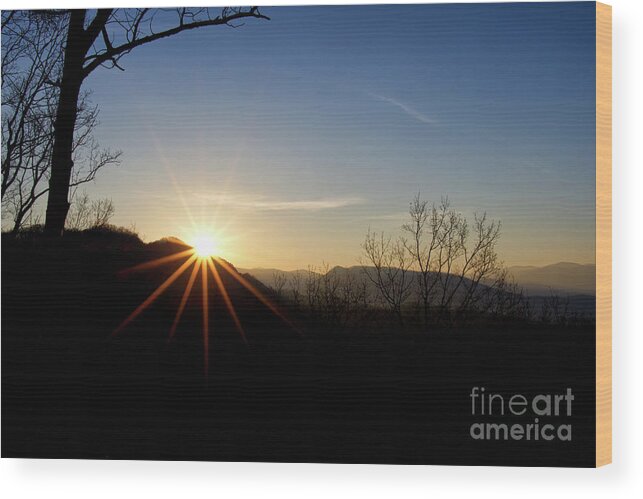 Sunrise Wood Print featuring the photograph Sunrise In The Smokies by Phil Perkins