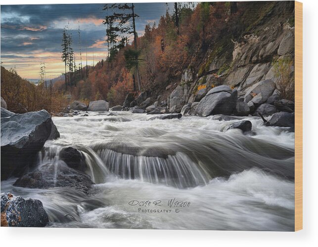 Sunrise Wood Print featuring the photograph Sunrise Rapids by Devin Wilson