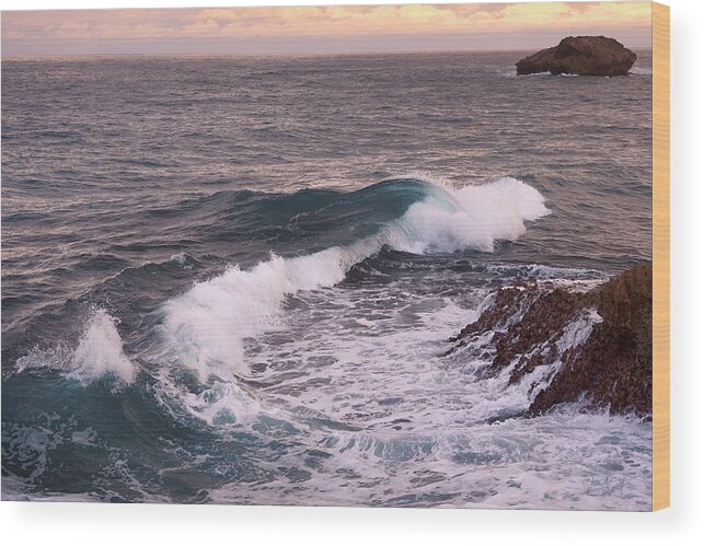 Hawaii Wood Print featuring the photograph Sunrise Surf by James Covello